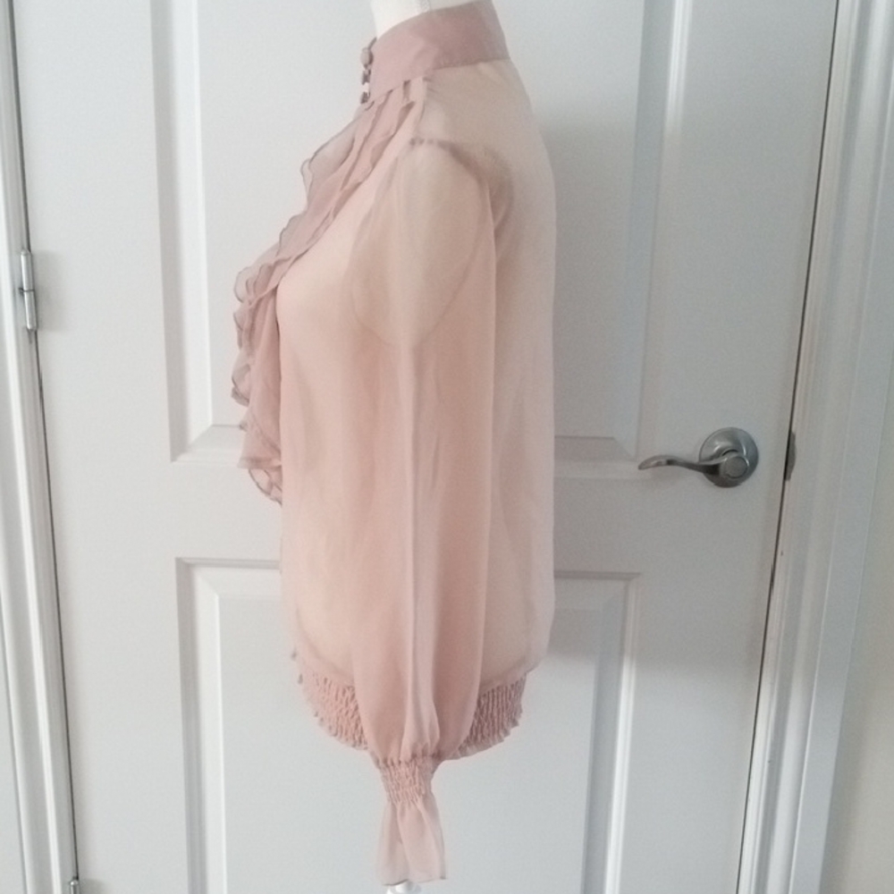 Chic Blush Ruffle Blouse - Picture 7 of 13